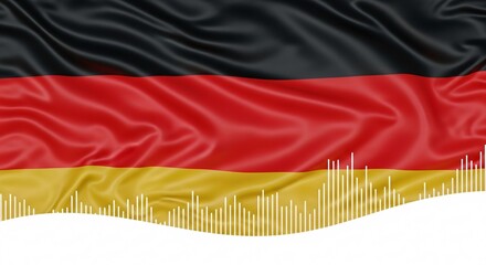 Obraz premium German flag waving with sound wave on white background