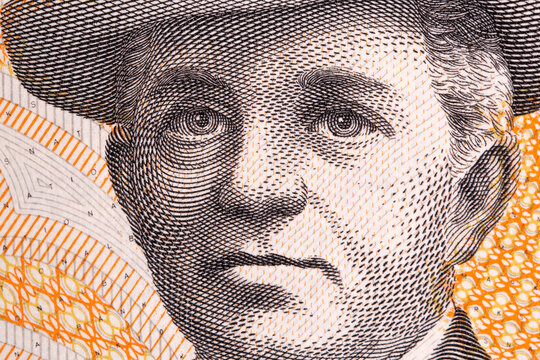 Carl Nielsen a closeup portrait from Danish money