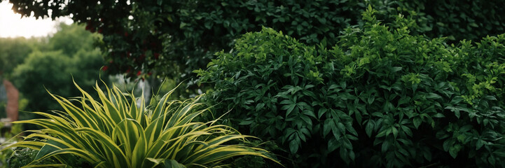 Garden corner leafy arrangement