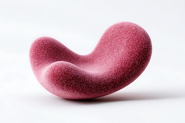 Modern pink bean bag chair isolated on white background