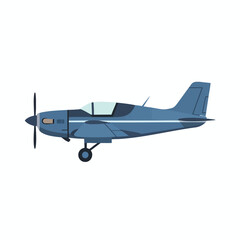 Vector Illustration of a Small Blue Airplane