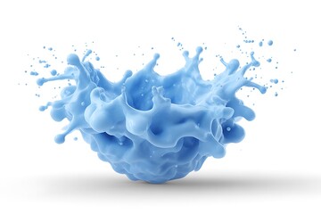 Splash of blue liquid isolated on white background