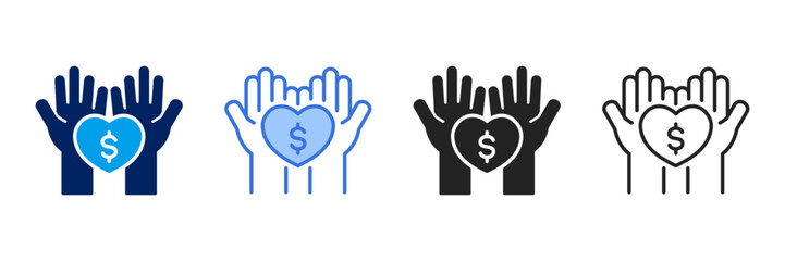 Obraz premium Philanthropy Icon Set Different Style Collection. 