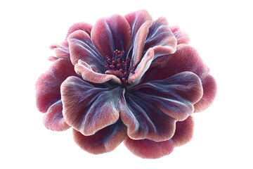 Delicate pink and blue flower isolated on white background