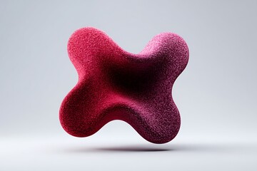 Abstract red pink blob isolated on white background