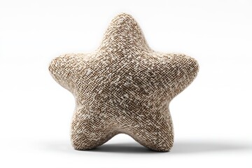 Textured star-shaped pillow isolated on white background