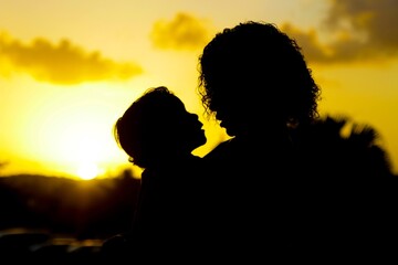 A beleza de um carinho entre mãe e filho.