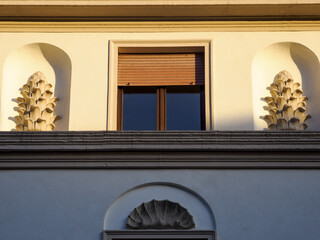 Old residential buildings along via Eschilo in Milan, Italy