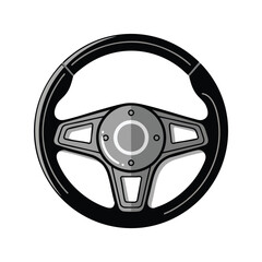 Obraz premium Vector Steering Wheel Illustration