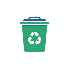 Green Recycling Bin Icon