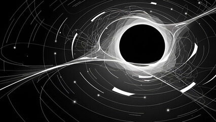 Stunning cosmic vortex with swirling white lines on black background