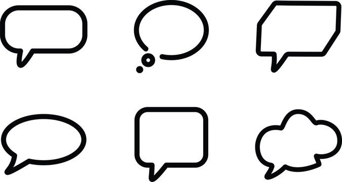 Collection of various speech bubbles and chat boxes