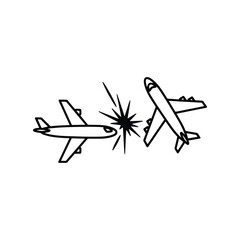 airplane crash vector best line icon.