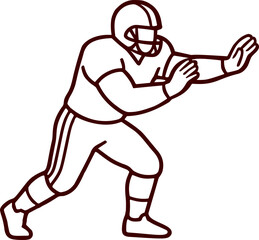 Obraz premium American Football Lineman In Defensive Stance Vector Illustration Logo Icon Isolated Art