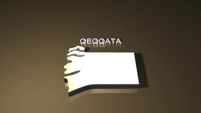 Greenland Qeqqata Municipality 3D Map Animation with golden texture