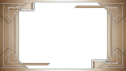 Luxury Gold Geometric Border Background with Art Deco Style