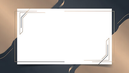 Elegant Dark Background with Gold Geometric Frame and Organic Shapes