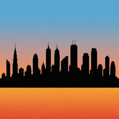Obraz premium chicago skyline at sunset