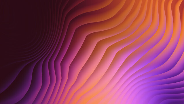 Abstract flowing waves of vibrant orange purple and pink gradients