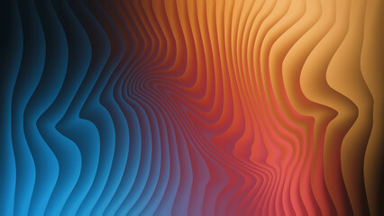 Abstract wavy lines transitioning from blue to orange and yellow tones
