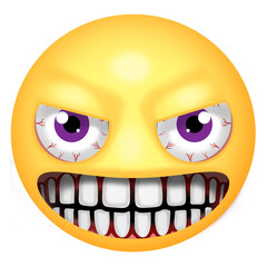 Furious Emoji Face with Bloodshot Eyes and Bared Teeth