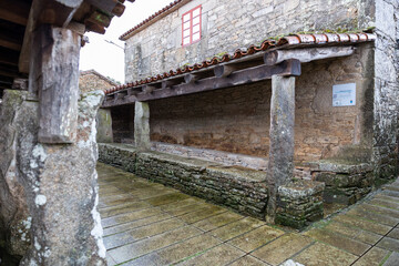 Naklejka premium Traditional stone pendellos in a golada galicia spain