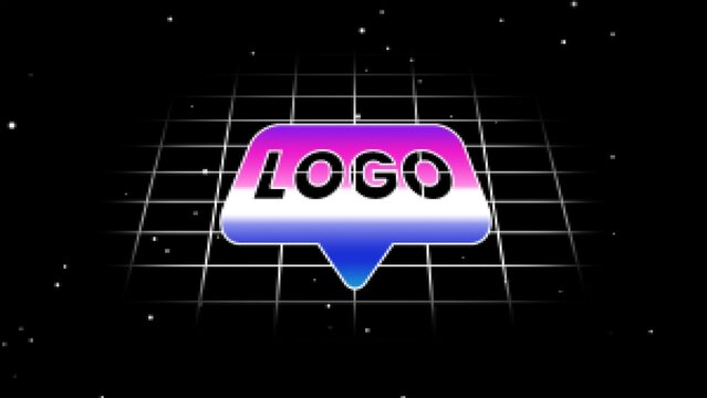 8 Bit Game Retro Gradient Space Panel Logo Reveal