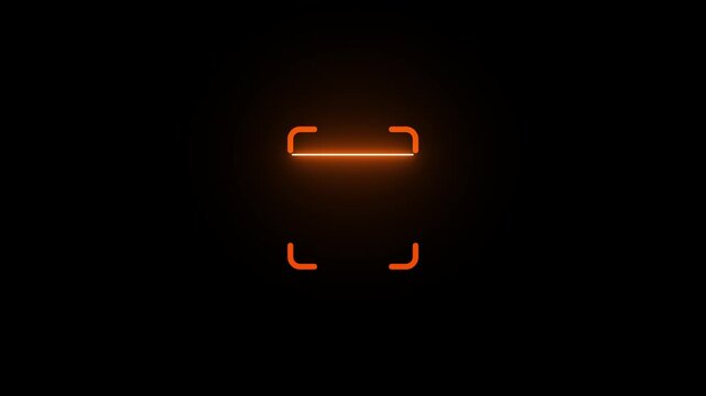 Glowing document scan icon , Scanner Icon with Smooth Animation on Black Background - HD Motion Graphics 4k animation 