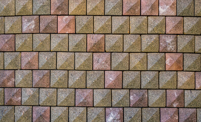 Vintage Curving Brick Wall in Sunlight.
