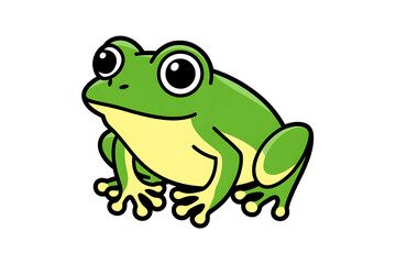 Obraz premium Cartoon green frog illustration