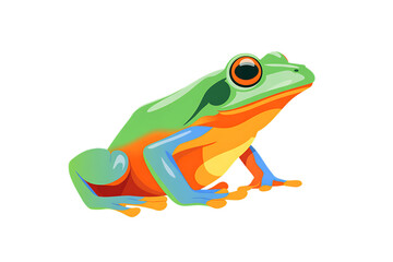 Obraz premium Colorful cartoon frog illustration