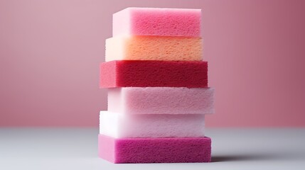 Colorful stack of sponges