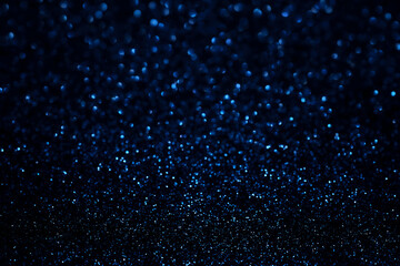 Blue Glitter Bokeh Abstract Background With Sparkling Lights
