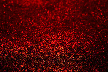 Red Glitter Bokeh Abstract Background With Sparkling Lights