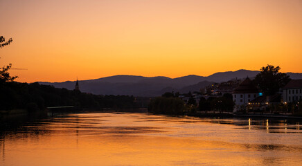Scenic Golden Sunset View Over
