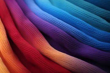 Vibrant knitted textile display