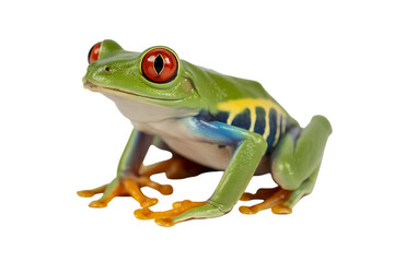 Obraz premium Red eyed tree frog on black