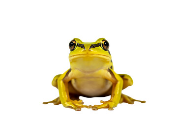 Yellow frog on transparent background