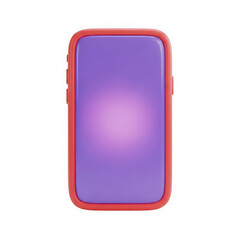 Red phone case with gradient background isolated on transparent background
