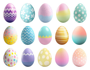 PNG Colorful decorative Easter eggs, transparent background