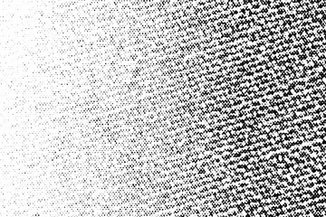 A black and white halftone gradient texture transitions from sparse dots on the left to dense, pixelated clusters on the right, creating a dynamic and gritty abstract visual.