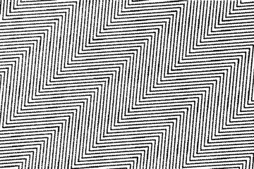 Repeating zigzag pattern made of rough, sketch-like halftone lines forming a geometric structure on a transparent background.