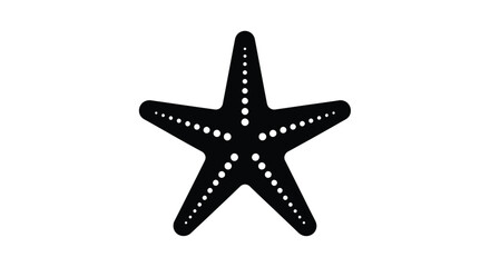 Obraz premium Simple black silhouette of a five pointed starfish against a white background