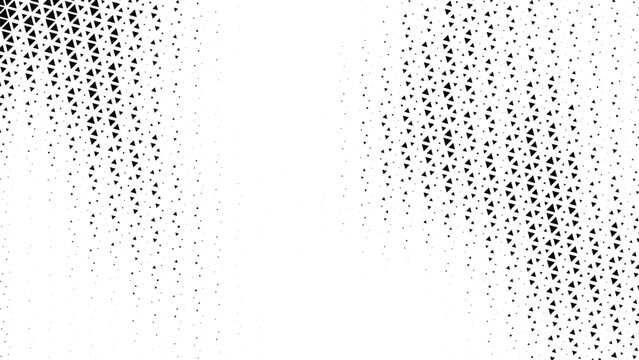 Abstract vector illustration with a scattering of black triangles on a white background
