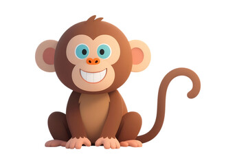 Obraz premium Smiling cartoon monkey illustration