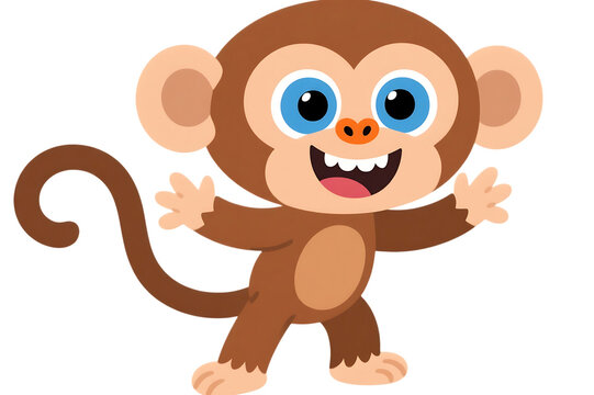 Happy cartoon monkey character illustration
