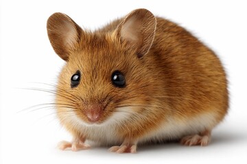 Mouse stands on a surface and looks forward