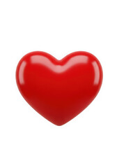 Fototapeta premium A single, glossy red heart on a white background
