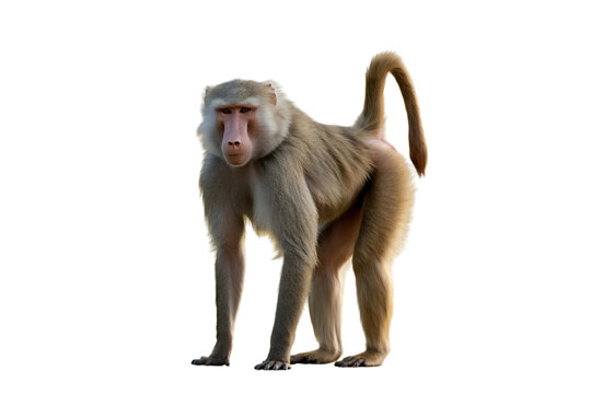 Full body shot of a baboon standing