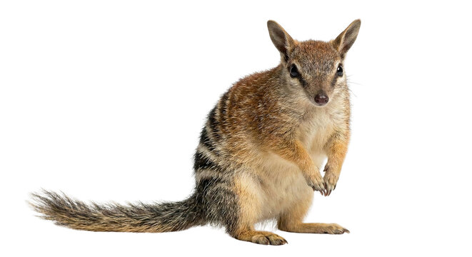 Numbat Marsupial Mammal Standing Facing Camera Cute Australian Wildlife isolated on transparent background
